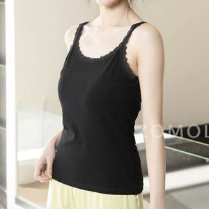 레이스 끈나시 와이드 데일리 레이어드 민소매 나시티