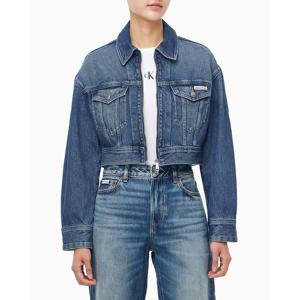 CK진  여성 크롭 미드 블루 데님 자켓(47D778G)