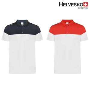 헬베스코 남성 컬러블럭 카라 반팔티셔츠 HOMMTS146