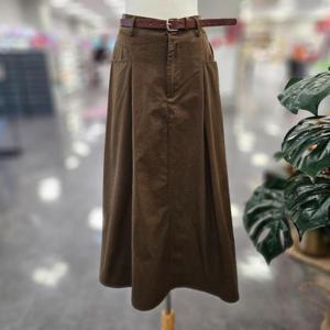 스테파니 HC07 스카치 핀턱 면 벌트 스커트 A25SK5302