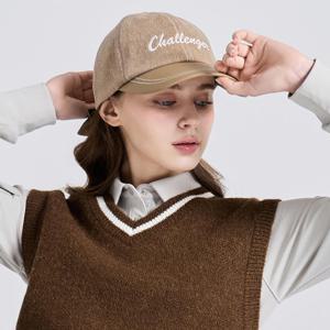 챌린저 여성 탈부착 리본 포인트 볼캡 베이지_CHE3WCP5781BE