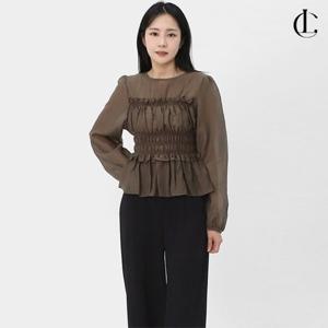 엘케이트 여자 시스루 블라우스 긴팔 셔링 직장인룩 LCC008