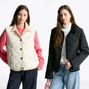 [타미진] 2종 택1 여성 크롭루즈핏 T32F6WJC20TWL1 퀼팅 패딩 자켓 코듀로이 팔 탈부착 경량 패딩자켓 SC