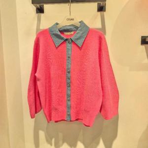 오프리미츠 HC07 데님패치볼륨소매니트티 M25KT1301