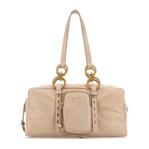 프라다 프론트 지퍼 골드 메탈 숄더 백 1BB1382CYR F0236