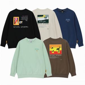 내셔널지오그래픽키즈  (K254USW610-) 전이수 콜라보 그래픽 맨투맨 티셔츠