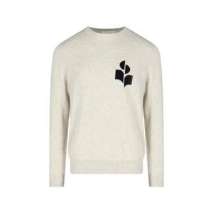 Isabel Marant 로고 인타르시아 크루넥 니트 스웨터 PU0051HAA1L04H 02LY TP948265355