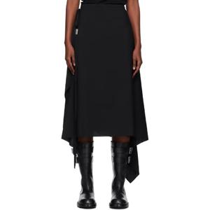 25 FW 앤드뮐미스터 여성 블랙 일바 랩 미디 스커트 252378F092000