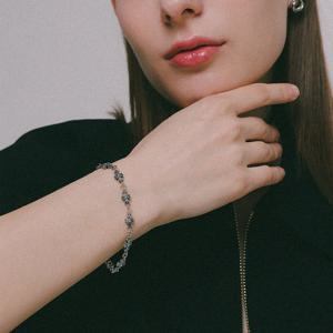 제이로렌 앤틱 크로스 링크 실버 팔찌 B01051