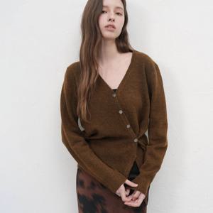 WOMAN 언발란스 루즈핏 가디건 [BROWN] / WBE3L04521
