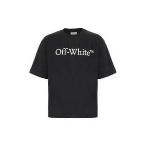 오프화이트 반팔 티셔츠 OMAA120C99JER008 1001 BLACK WHITE