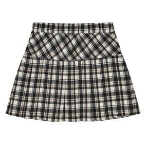 [에꼴리에]MARIO여아 밴딩 체크 플리츠 스커트 23C5852_BK