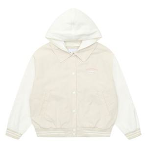 [에꼴리에]MARIO여아 후드 탈부착 배색 카라 패딩 점퍼 23A0151_BE