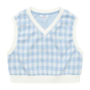 [에꼴리에]MARIO여아 체크 브이넥 베스트 23A5155_BL