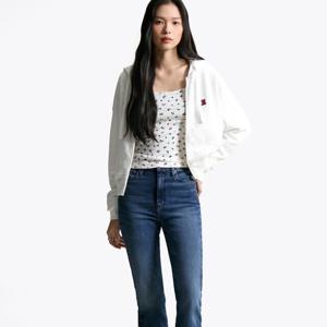 타미진스 여성 박시 크롭 후드 집업 T32F6TJC01TWT2