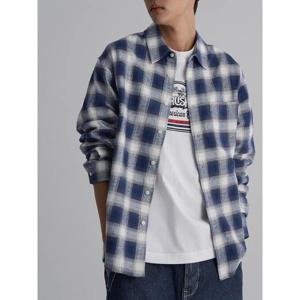 (265964CY2R) [에잇세컨즈] 트리플 스티치 플란넬 체크 셔츠 네이비