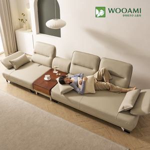 [리뷰이벤트]우아미가구 카리안 4인용 가죽 스윙 소파+홈바