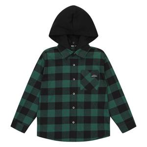 [소이]MARIO남아 후드 탈부착 체크 셔츠 21W5332_GN