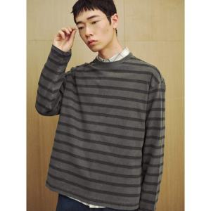 (225941EQ24) [에잇세컨즈] 피그먼트다잉 스트라이프 티셔츠  애쉬