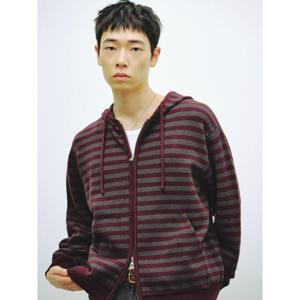 (22595AEQ2U) [에잇세컨즈] 스트라이프 후드 카디건  퍼플