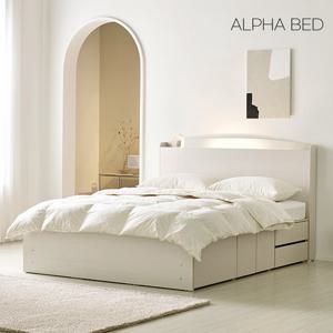알파침대 제인 LED 2단 수납 침대프레임 Q/K 공용