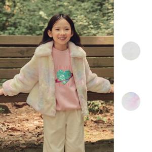 탑텐키즈 MKE4TC2001 여아 테마 원더풀코스믹 밍크퍼 자켓