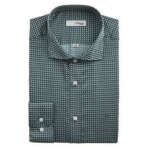 [에스티듀퐁(셔츠)]기하학 패턴 긴팔 남방 슬림핏 와이셔츠 (SE4FM21LS253SGE)