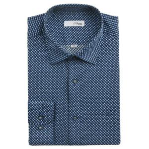 [에스티듀퐁(셔츠)]기하학 패턴 긴팔 남방 슬림핏 와이셔츠 (SE4FM21LS254SNY)