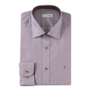 [에스티듀퐁(셔츠)]기하학패턴 긴팔 남방 슬림핏 와이셔츠 (SE4FM21LS255SOG)