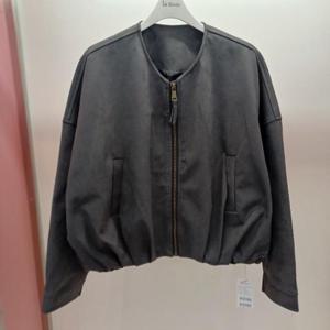 Latium HC06 크롭 루즈핏 스웨이드 세무 라운드 집업 쟈켓형 이브 점퍼 T2533jp14DG