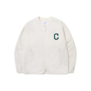 M 커버낫자켓 CQK CO2403JK21-IV C 로고 카라리스 쉐르파 자켓 아이보리