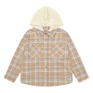 [에꼴리에]MARIO여아 후드 탈착 체크 패턴 셔츠 21D5382_BE