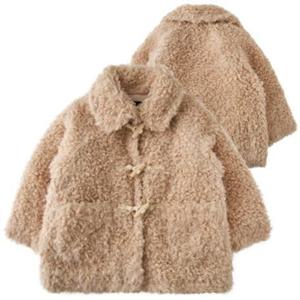 [블루독8-키즈] 베이지 여아뽀글이코트 패딩안감 퍼점퍼 자켓 겨울 두돌선물 초등학생 25C3510250