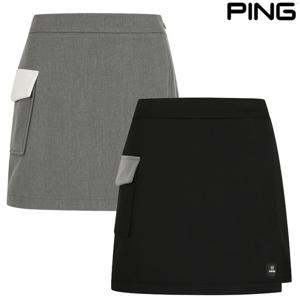 골프양말증정_PBS 여성 포켓 배색 랩 패딩 큐롯 스커트 121E4PC285