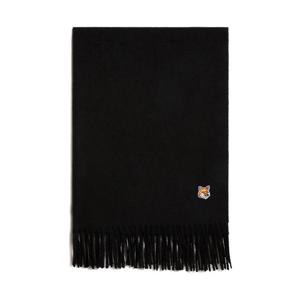 메종키츠네 23SS 폭스 헤드 패치 울 머플러 블랙 FU06208BT3004 P199