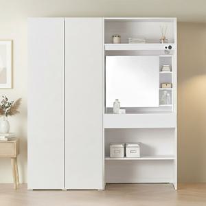 아씨방가구 피트 원터치 원룸 행거 싱글+수납 화장대 옷장 세트 1600