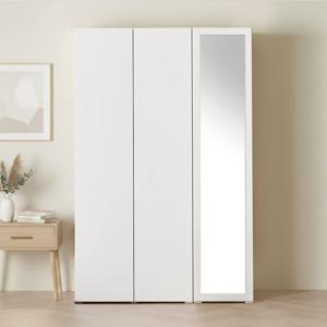 아씨방가구 피트 원터치 원룸 행거 싱글+전신거울 옷장 세트 1200