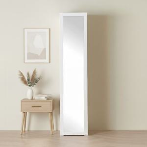 아씨방가구 피트 원터치 원룸 틈새 수납 전신거울 긴 옷장 400