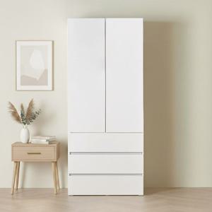 아씨방가구 피트 원터치 원룸 행거 수납 3단 서랍 옷장 800