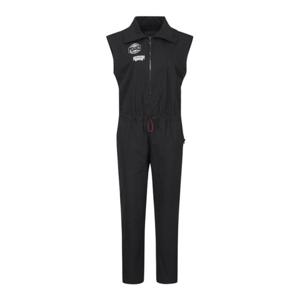 파리게이츠골프바지 NQC 521C3JO258_BK 여성 로고 패치 슬리브리스 점프수트