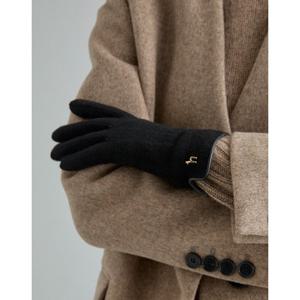 [헤지스]블랙 퍼피로고 울 장갑 (스마트터치가능) HIGV5F001BK