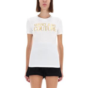 베르사체 로고 슬림핏 크루넥 티셔츠 79HAHT02 CJ03TG03