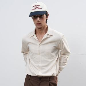 UNISEX 슬림핏 코듀로이 오픈카라 셔츠 [IVORY] / SBE3U03006-MAN