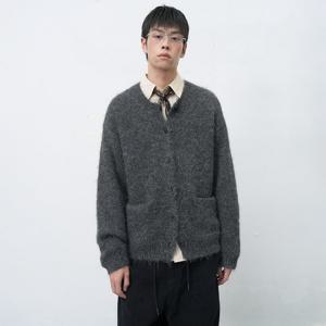 MAN 울 블랜드 헤어리 루즈핏 가디건 [CHARCOAL] / SBE4M04012