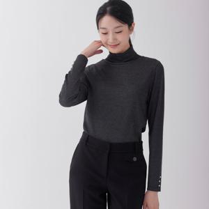 [지센] (2컬러) 골지 터틀넥 티셔츠 LCTSOA22