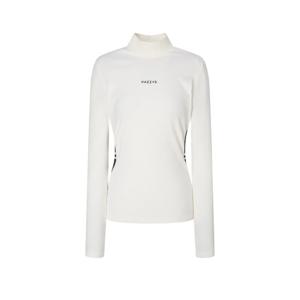 헤지스골프  아이보리 여성 AR 기모 자카드 하이넥 티셔츠(HWTS5D713IV)