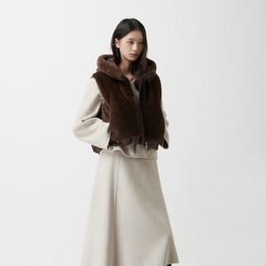 [주크] 페이크 퍼 후드집업 구스 베스트 Z254PSG804