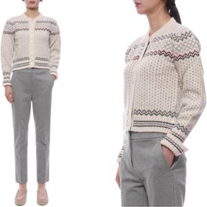 [톰브라운] 25FW 여성 페어 아일 자카드 크롭 가디건 (FKC677A Y1506 100 25F)