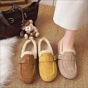 Rly 여성 스웨이드 뽀글이 슬립온 로우 단화 겨울 신