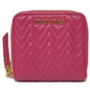 미우미우 골드로고 반지갑 5ML522 PEONIA